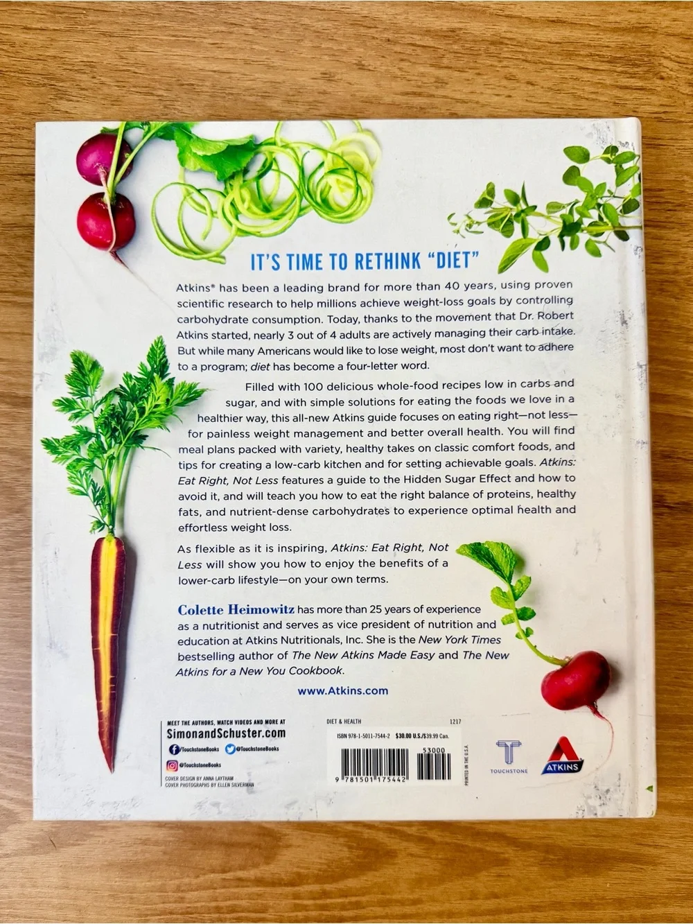 Atkins Eat Right Not Less Hard Cover Cook Book